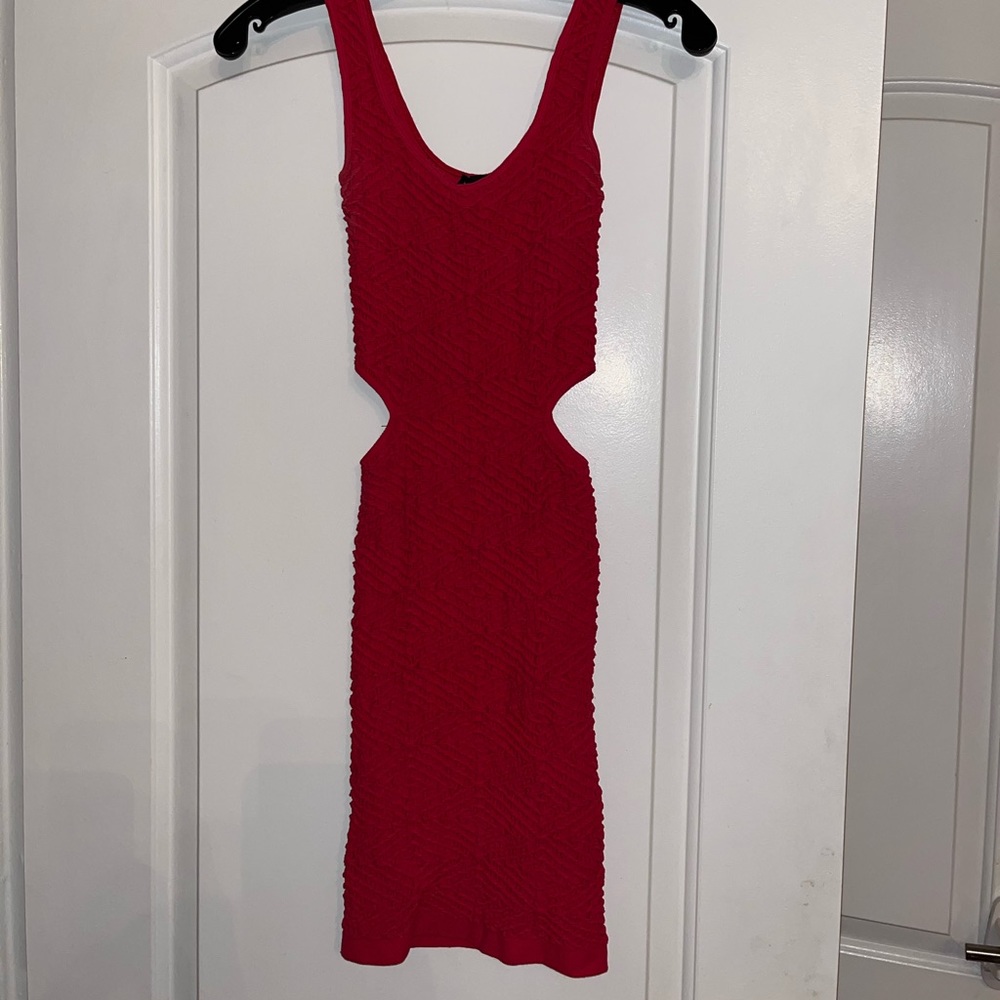 Red Bebe body on dress